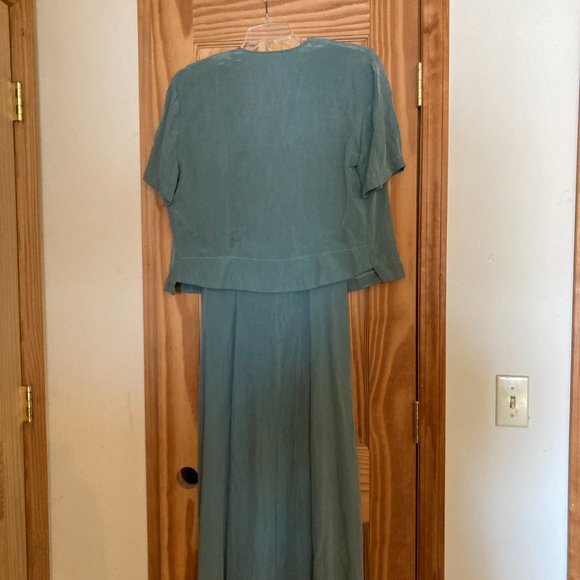 Vintage Women's teal dress. Fits modern size 8-10 - Picture 2 of 8